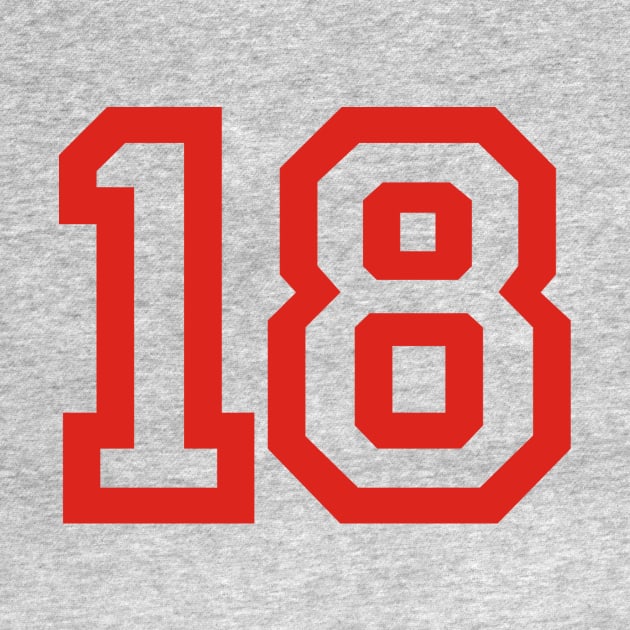 Sports Shirt #18 (red letters) by One Stop Sports